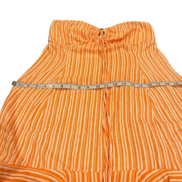 NWT Speechless Halter/Strapless Dress Orange White Stripe Elastic Back - Picture 8 of 10